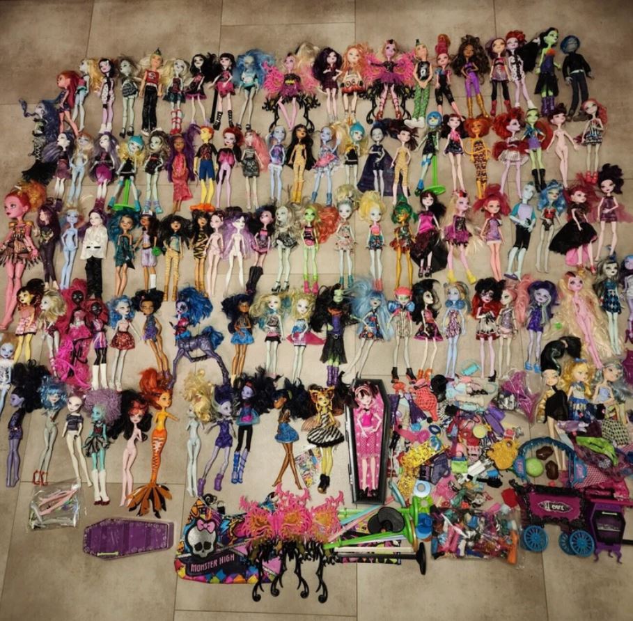 Massive Lot of 100+ Monster High Dolls & Accessories – All for One Price!
