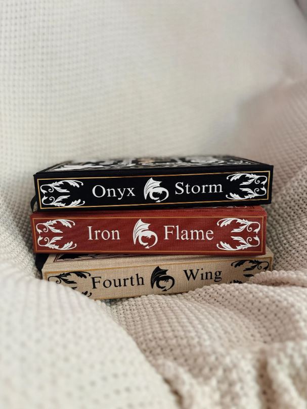 The Empyrean Series Rebound Set | Custom Made Special Editions | Handmade Rebinds | Fourth Wing, Iron Flame, Onyx Storm by Rebecca Yarros